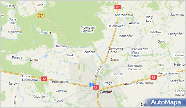 mapa Karczówka gmina Zwoleń, Karczówka gmina Zwoleń na mapie Targeo