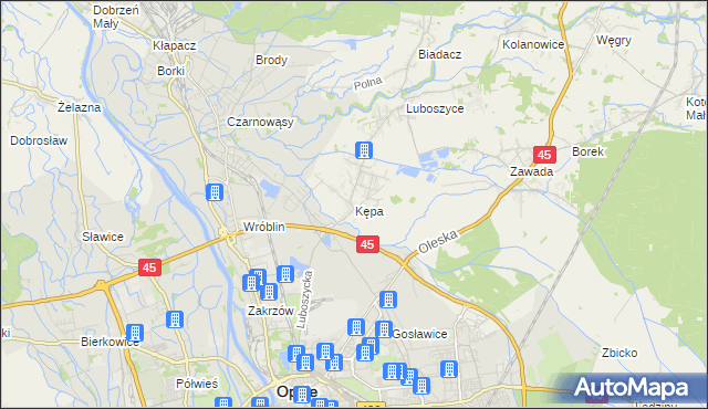 mapa Kępa gmina Łubniany, Kępa gmina Łubniany na mapie Targeo