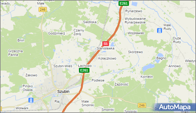 mapa Kołaczkowo gmina Szubin, Kołaczkowo gmina Szubin na mapie Targeo