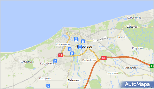 mapa Kołobrzegu, Kołobrzeg na mapie Targeo