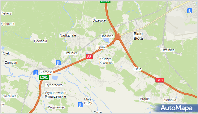 mapa Kruszyn Krajeński, Kruszyn Krajeński na mapie Targeo