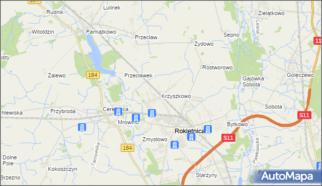 mapa Krzyszkowo, Krzyszkowo na mapie Targeo
