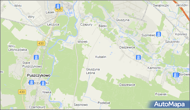 mapa Kubalin, Kubalin na mapie Targeo