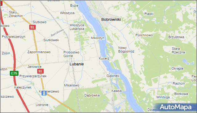 mapa Kucerz, Kucerz na mapie Targeo