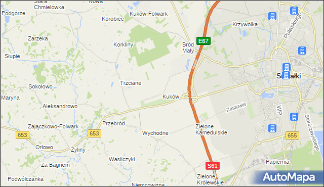 mapa Kuków gmina Suwałki, Kuków gmina Suwałki na mapie Targeo