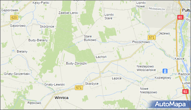 mapa Łachoń, Łachoń na mapie Targeo