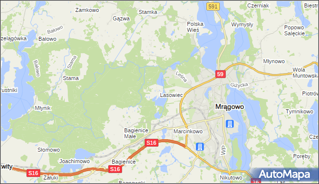 mapa Lasowiec, Lasowiec na mapie Targeo