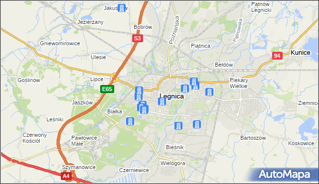 mapa Legnicy, Legnica na mapie Targeo