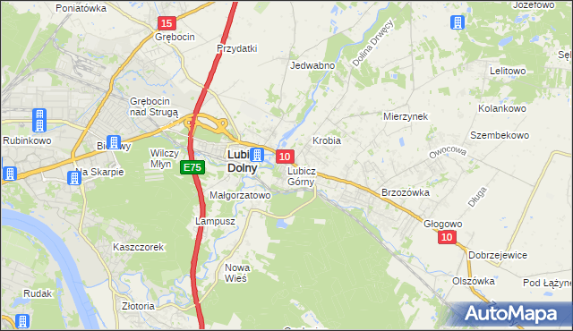 mapa Lubicz Górny, Lubicz Górny na mapie Targeo