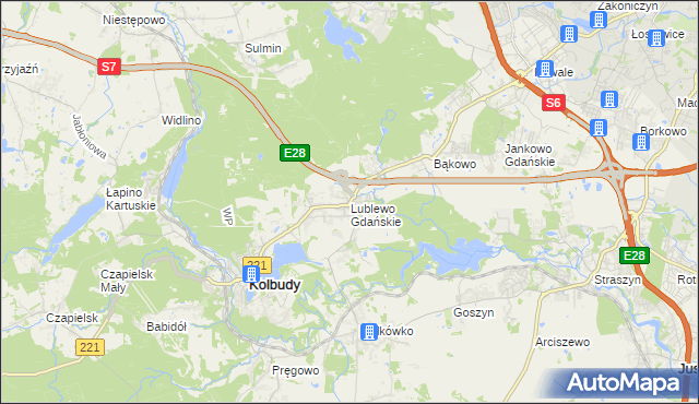 mapa Lublewo Gdańskie, Lublewo Gdańskie na mapie Targeo