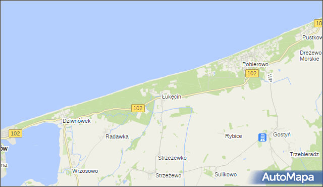 mapa Łukęcin, Łukęcin na mapie Targeo