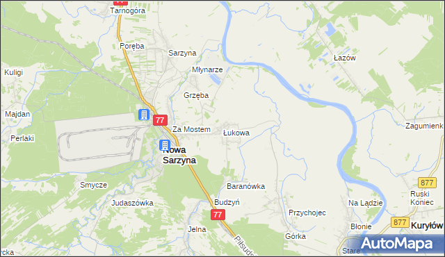 mapa Łukowa gmina Nowa Sarzyna, Łukowa gmina Nowa Sarzyna na mapie Targeo