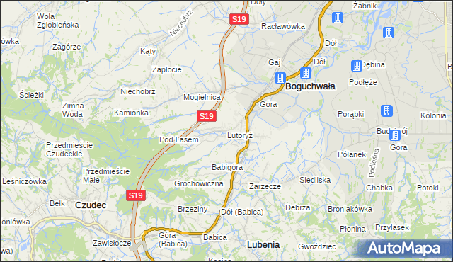 mapa Lutoryż, Lutoryż na mapie Targeo