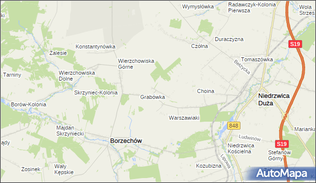 mapa Majdan Borzechowski, Majdan Borzechowski na mapie Targeo