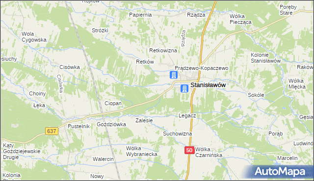 mapa Mały Stanisławów, Mały Stanisławów na mapie Targeo
