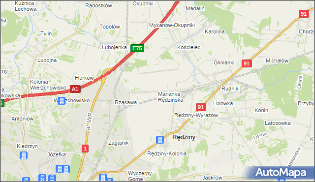 mapa Marianka Rędzińska, Marianka Rędzińska na mapie Targeo
