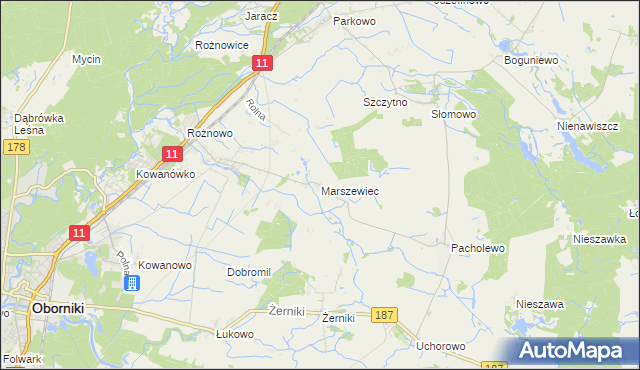 mapa Marszewiec, Marszewiec na mapie Targeo