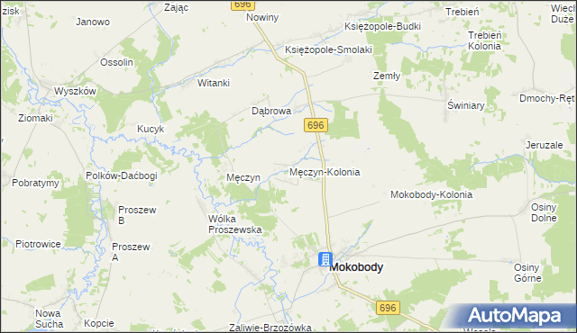 mapa Męczyn-Kolonia, Męczyn-Kolonia na mapie Targeo