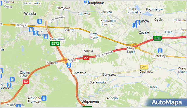 mapa Michałówek gmina Wiązowna, Michałówek gmina Wiązowna na mapie Targeo