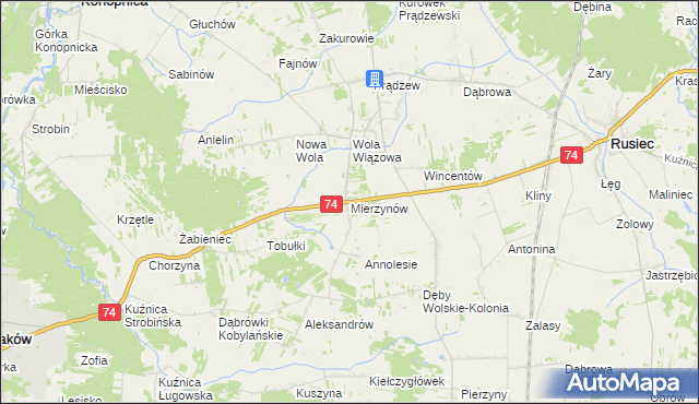 mapa Mierzynów, Mierzynów na mapie Targeo