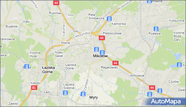 mapa Mikołów, Mikołów na mapie Targeo