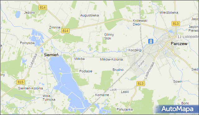 mapa Miłków-Kolonia, Miłków-Kolonia na mapie Targeo