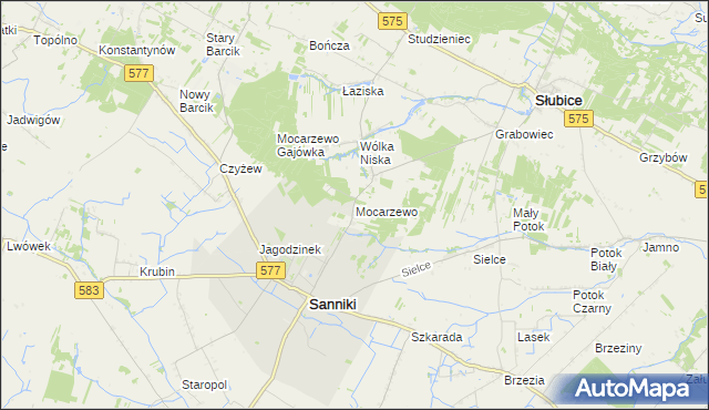 mapa Mocarzewo, Mocarzewo na mapie Targeo