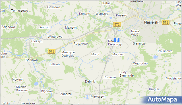 mapa Morgi gmina Nasielsk, Morgi gmina Nasielsk na mapie Targeo