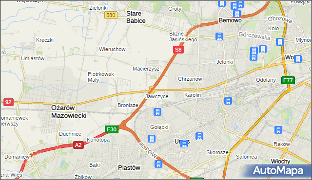 mapa Mory gmina Ożarów Mazowiecki, Mory gmina Ożarów Mazowiecki na mapie Targeo