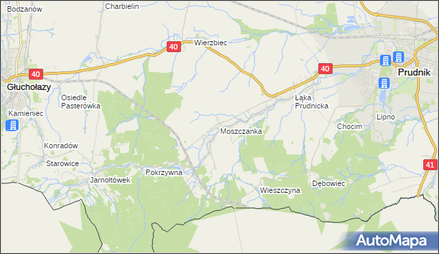 mapa Moszczanka gmina Prudnik, Moszczanka gmina Prudnik na mapie Targeo