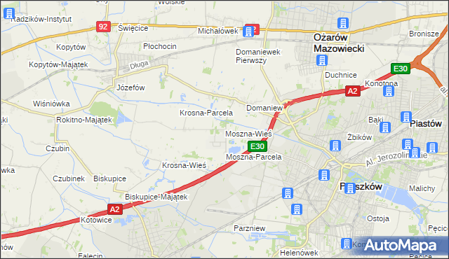 mapa Moszna-Wieś, Moszna-Wieś na mapie Targeo