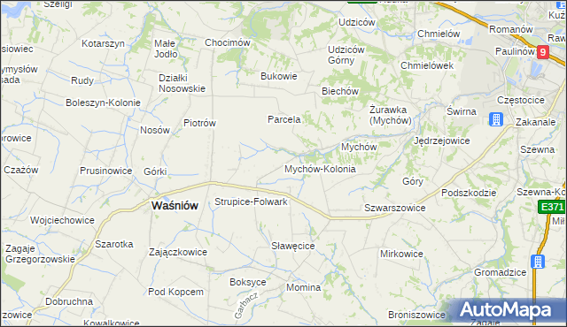 mapa Mychów-Kolonia, Mychów-Kolonia na mapie Targeo