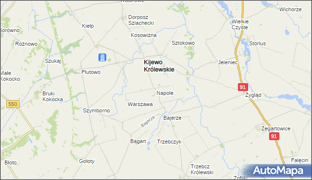 mapa Napole gmina Kijewo Królewskie, Napole gmina Kijewo Królewskie na mapie Targeo