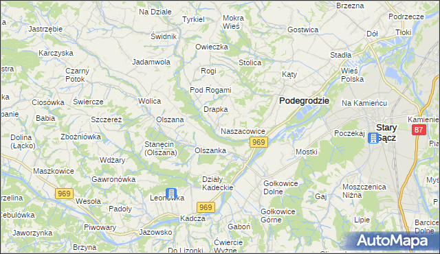mapa Naszacowice, Naszacowice na mapie Targeo