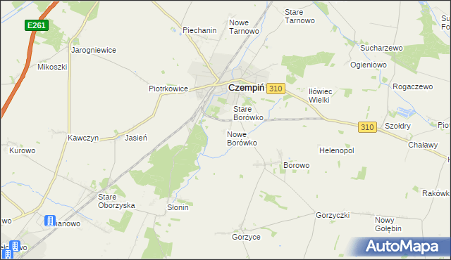 mapa Nowe Borówko, Nowe Borówko na mapie Targeo