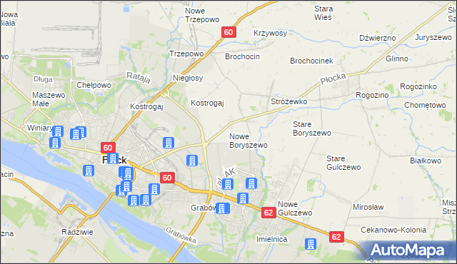 mapa Nowe Boryszewo, Nowe Boryszewo na mapie Targeo