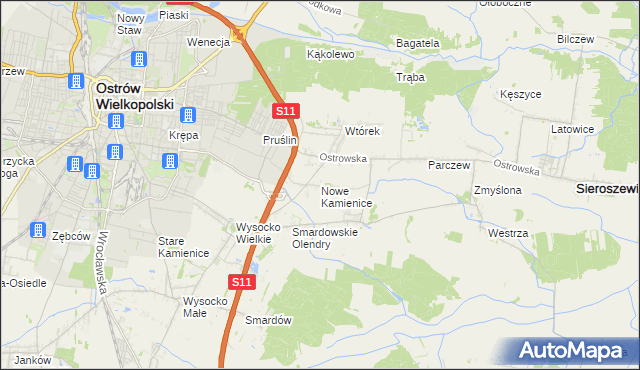 mapa Nowe Kamienice, Nowe Kamienice na mapie Targeo