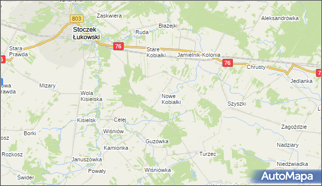 mapa Nowe Kobiałki, Nowe Kobiałki na mapie Targeo