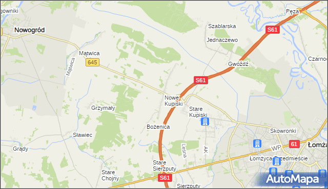 mapa Nowe Kupiski, Nowe Kupiski na mapie Targeo