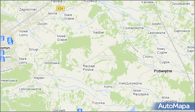 mapa Nowe Ręczaje, Nowe Ręczaje na mapie Targeo