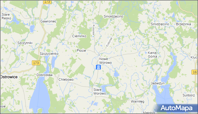 mapa Nowe Worowo, Nowe Worowo na mapie Targeo