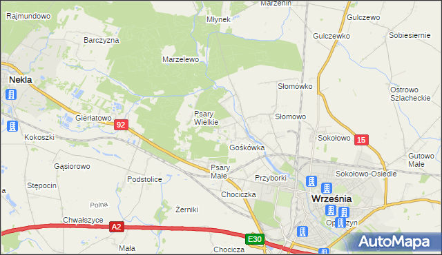 mapa Nowy Folwark gmina Września, Nowy Folwark gmina Września na mapie Targeo