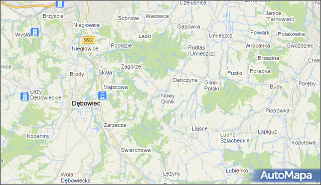 mapa Nowy Glinik, Nowy Glinik na mapie Targeo