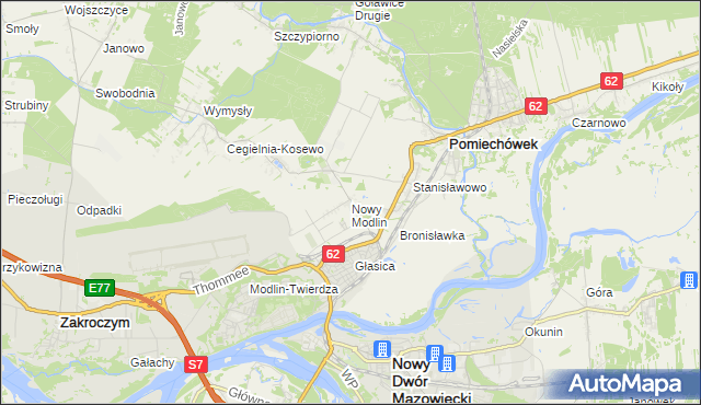 mapa Nowy Modlin, Nowy Modlin na mapie Targeo
