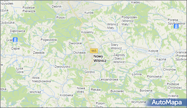 mapa Nowy Wiśnicz, Nowy Wiśnicz na mapie Targeo