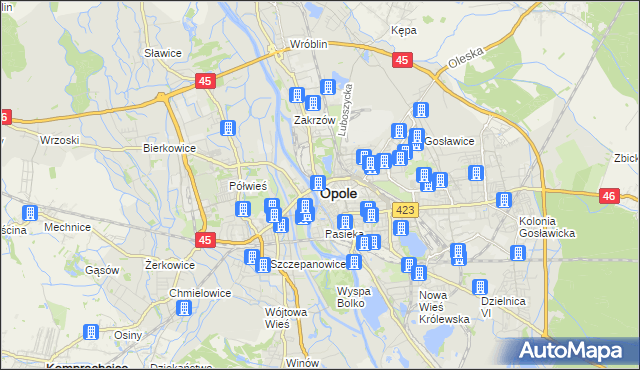 mapa Opola, Opole na mapie Targeo