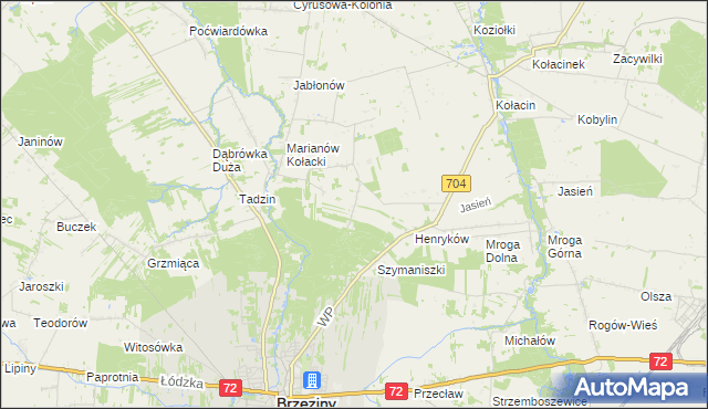 mapa Pieńki Henrykowskie, Pieńki Henrykowskie na mapie Targeo
