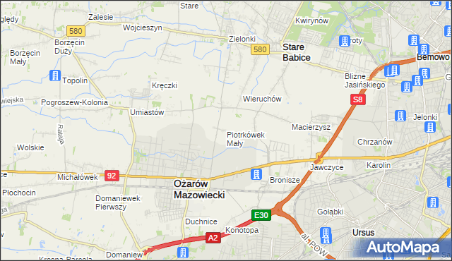 mapa Piotrkówek Mały, Piotrkówek Mały na mapie Targeo