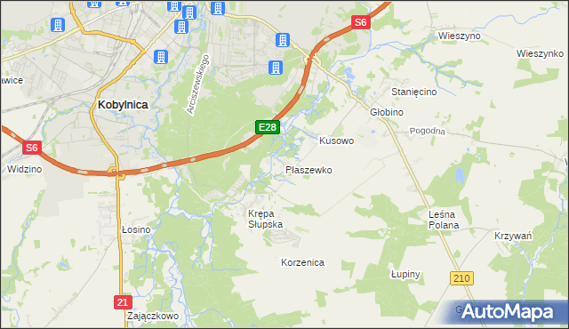 mapa Płaszewko, Płaszewko na mapie Targeo