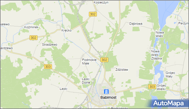 mapa Podmokle Wielkie, Podmokle Wielkie na mapie Targeo